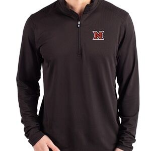 Men's Miami Ohio University RedHawks Black Cutter & Buck Large Pullover